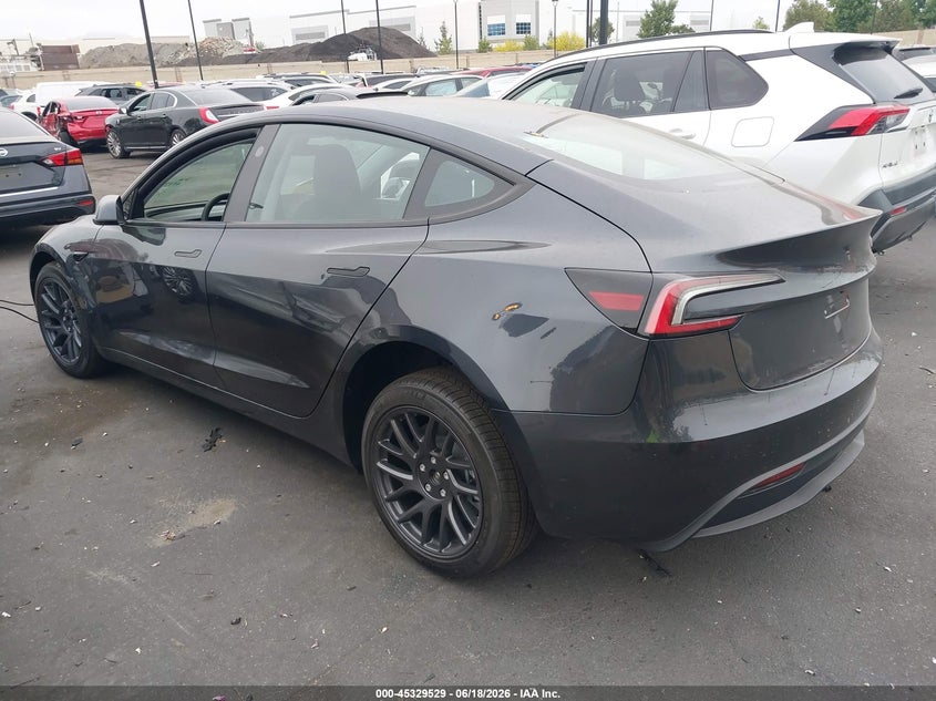 2026 Tesla Model 3 VIN 5YJ3E1EA7TF164857 IAAI salvage auction — RIGHT FRONT, Salvage Title, sold $12,250 on 2026-07-17 (photo 3)