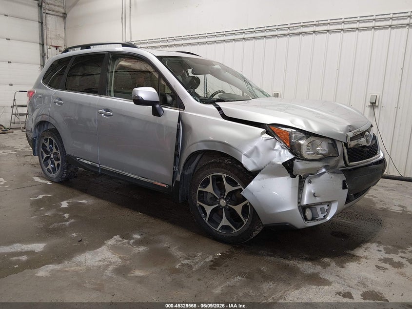 2015 Subaru Forester VIN JF2SJGUC8FH402542 IAAI salvage auction — LEFT SIDE, Salvage Title, sold $750 on 2026-08-01 (photo 1)
