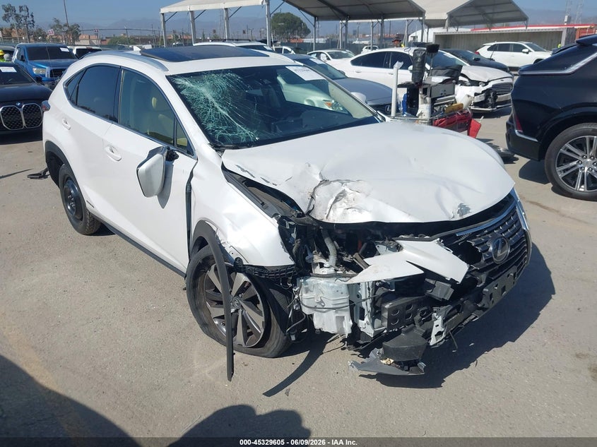 2021 Lexus Nx VIN JTJGJRDZ2M5011273 IAAI salvage auction — FRONT END, Salvage Title, sold $10,225 on 2026-07-22 (photo 1)