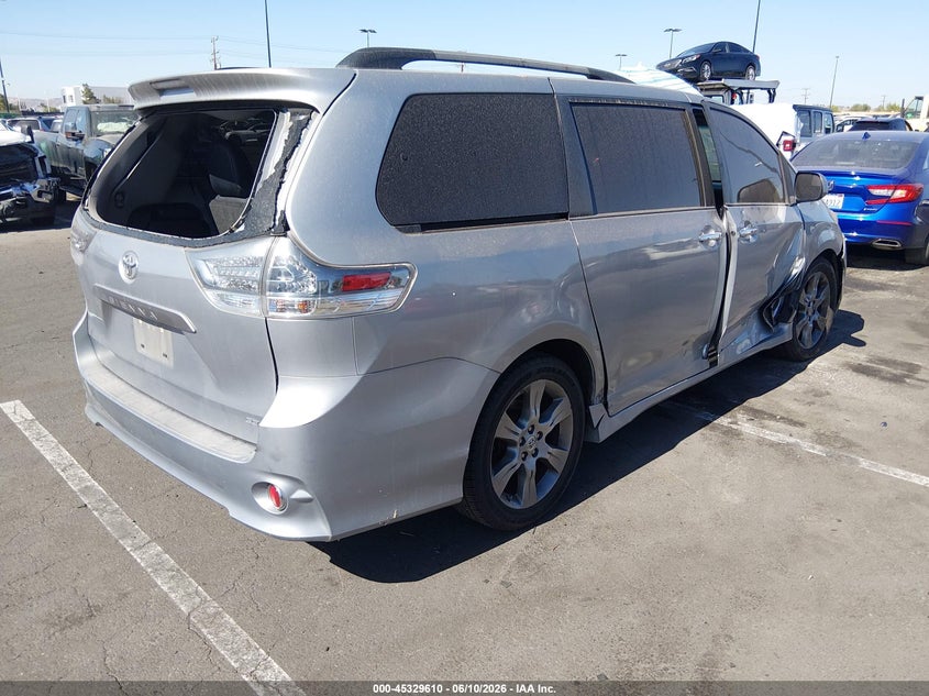 2015 Toyota Sienna VIN 5TDXK3DC6FS657647 IAAI salvage auction — SIDE, Salvage Certificate (California), sold $2,550 on 2026-07-10 (photo 4)