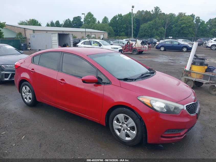2016 Kia Forte VIN KNAFK4A63G5610886 IAAI salvage auction — LEFT FRONT, Clear (Virginia), sold $800 on 2026-07-13 (photo 1)