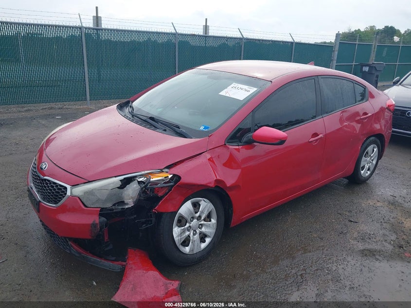 2016 Kia Forte VIN KNAFK4A63G5610886 IAAI salvage auction — LEFT FRONT, Clear (Virginia), sold $800 on 2026-07-13 (photo 2)
