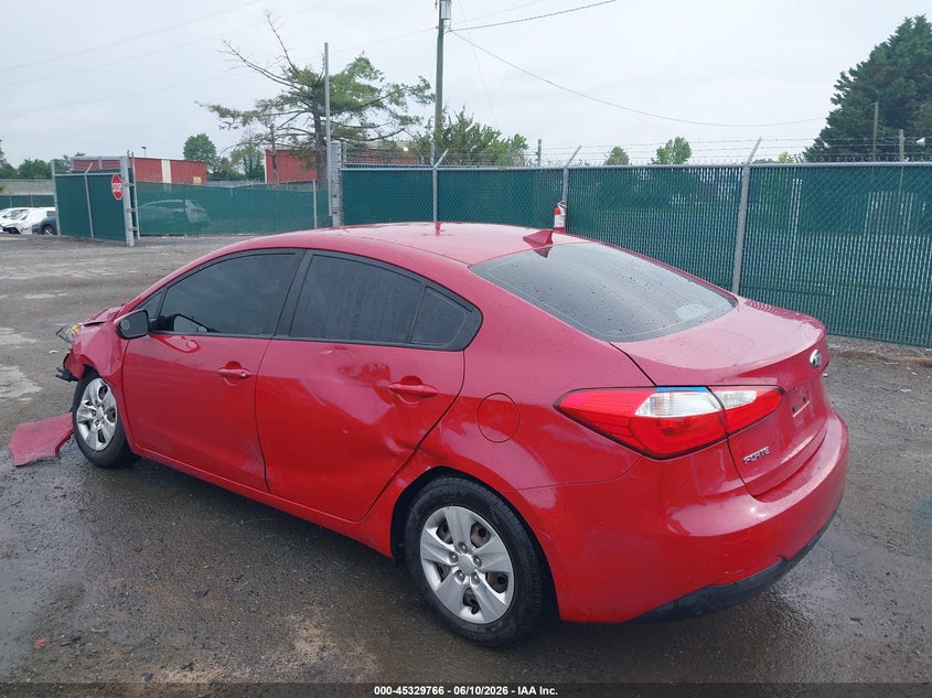 2016 Kia Forte VIN KNAFK4A63G5610886 IAAI salvage auction — LEFT FRONT, Clear (Virginia), sold $800 on 2026-07-13 (photo 3)
