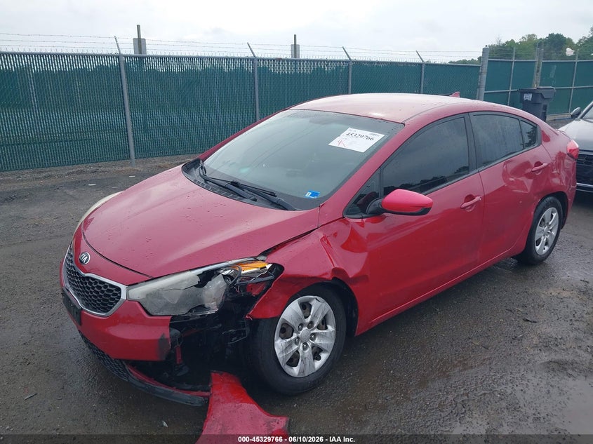 2016 Kia Forte VIN KNAFK4A63G5610886 IAAI salvage auction — LEFT FRONT, Clear (Virginia), sold $800 on 2026-07-13 (photo 6)