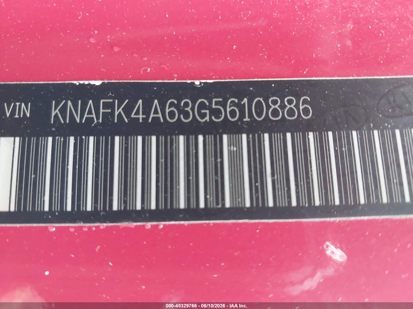 2016 Kia Forte VIN KNAFK4A63G5610886 IAAI salvage auction — LEFT FRONT, Clear (Virginia), sold $800 on 2026-07-13 (photo 9)