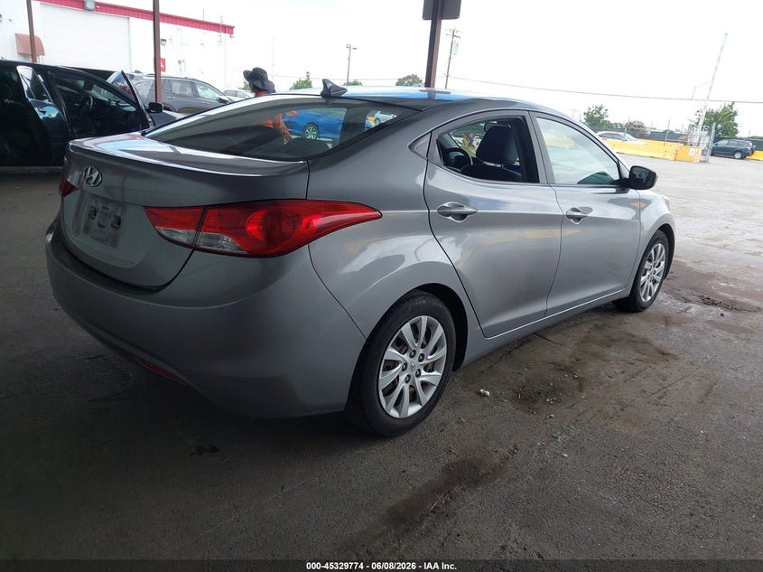 2012 Hyundai Elantra VIN KMHDH4AEXCU230505 IAAI salvage auction — THEFT, Salvage (California), sold $1,125 on 2026-07-23 (photo 4)