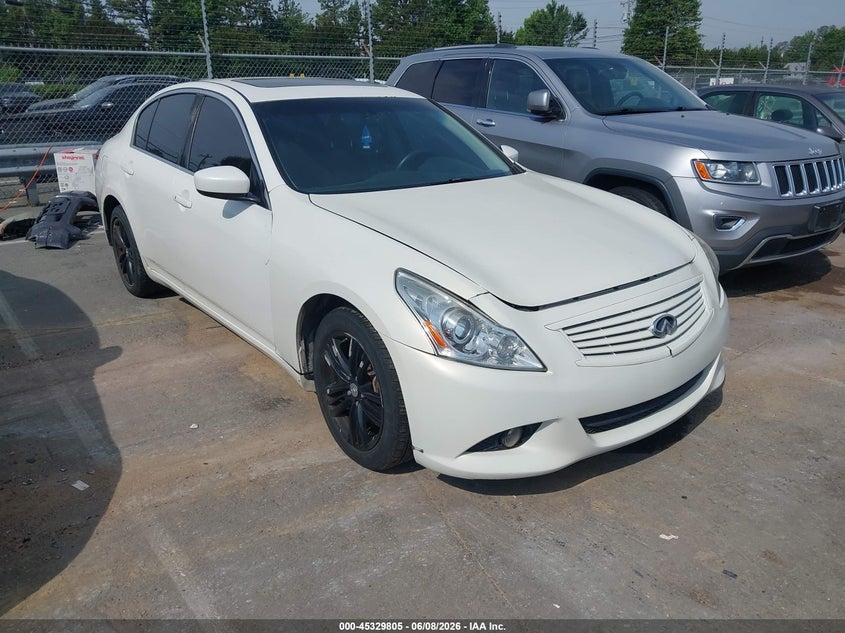 2010 Infiniti G VIN JN1CV6AR7AM460834 IAAI salvage auction — NORMAL WEAR, Salvage Rebuilt (North Carolina), sold $550 on 2026-07-13 (photo 1)