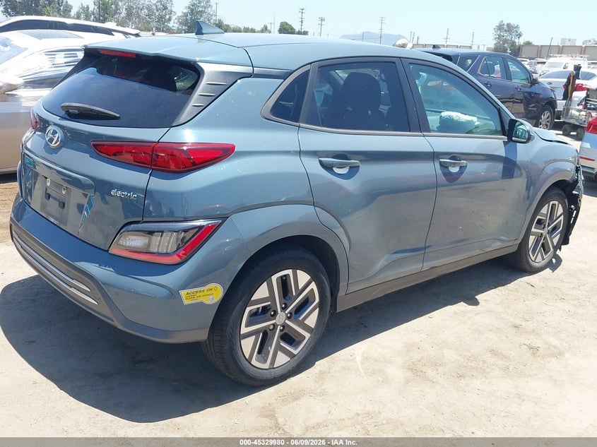 2022 Hyundai Kona VIN KM8K53AG9NU154242 IAAI salvage auction — RIGHT FRONT, Salvage Title, sold $6,300 on 2026-07-10 (photo 4)