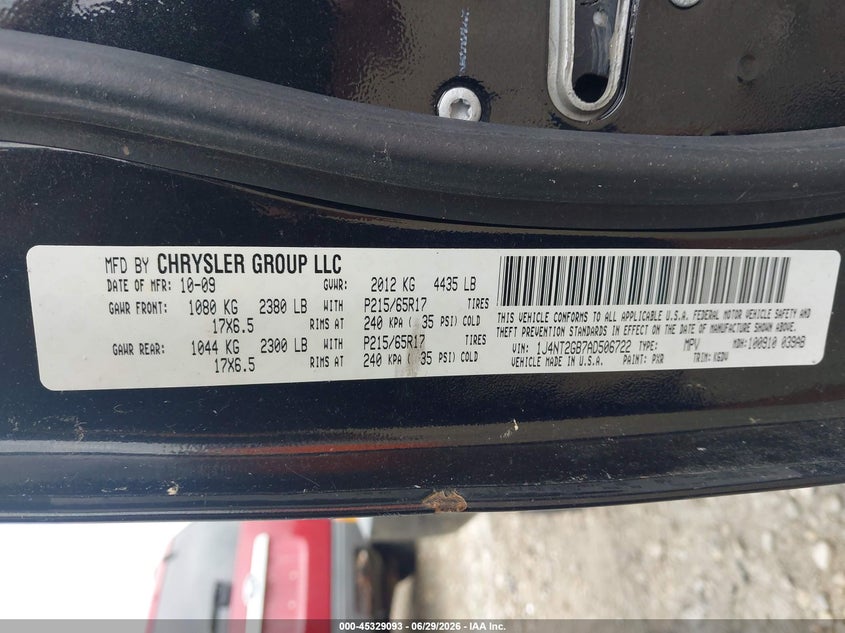 2010 Jeep Patriot VIN 1J4NT2GB7AD506722 IAAI salvage auction — NORMAL WEAR, Clear-Endorsement (Wisconsin), sold $350 on 2026-07-09 (photo 9)