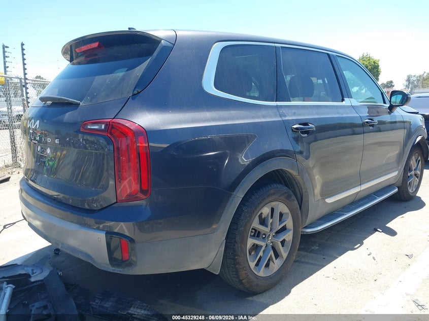 2025 Kia Telluride VIN 5XYP24GC5SG580469 IAAI salvage auction — FRONT END, Salvage (California), sold $3,050 on 2026-07-28 (photo 4)
