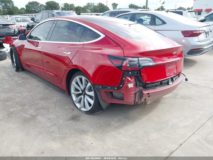 2018 Tesla Model 3 VIN 5YJ3E1EA5JF018132 IAAI salvage auction — FRONT & REAR, Salvage Title, sold $2,750 on 2026-07-09 (photo 3)