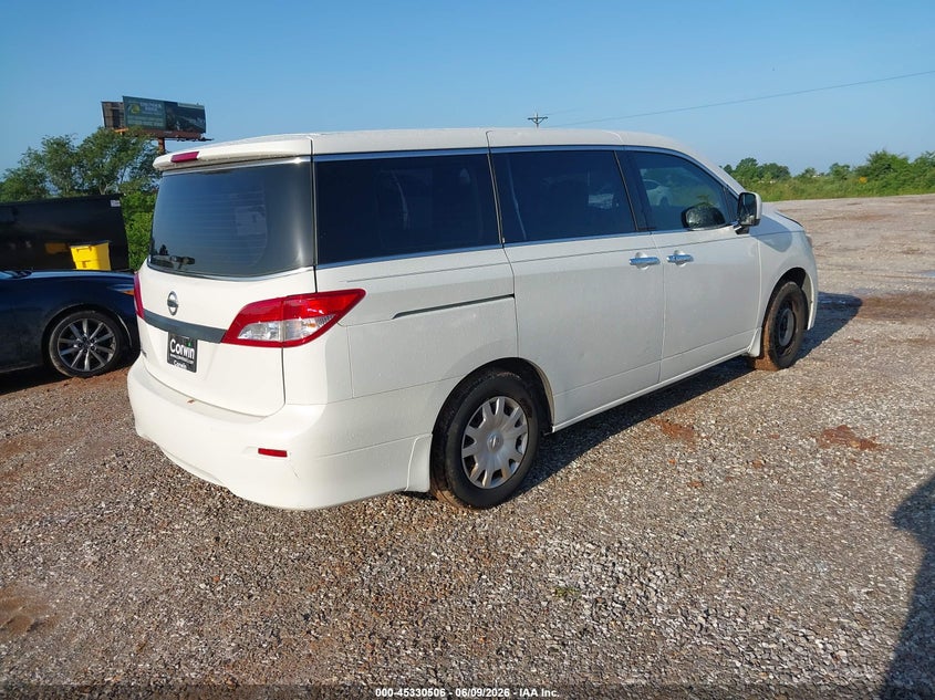 2015 Nissan Quest VIN JN8AE2KP2F9121309 IAAI salvage auction — HAIL, Salvage Title, sold $1,200 on 2026-07-27 (photo 4)