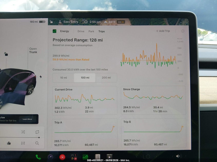 2021 Tesla Model y VIN 5YJYGDEE1MF209166 IAAI salvage auction — SIDE, Salvage (South Carolina), sold $7,700 on 2026-07-22 (photo 7)