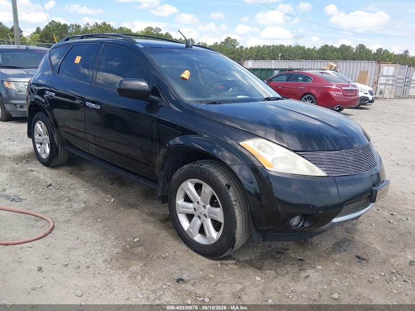 2006 Nissan Murano VIN JN8AZ08T66W422437 IAAI salvage auction — BIOHAZARD/CHEMICAL, Repossession Paperwork (Georgia), sold $225 on 2026-07-24 (photo 1)