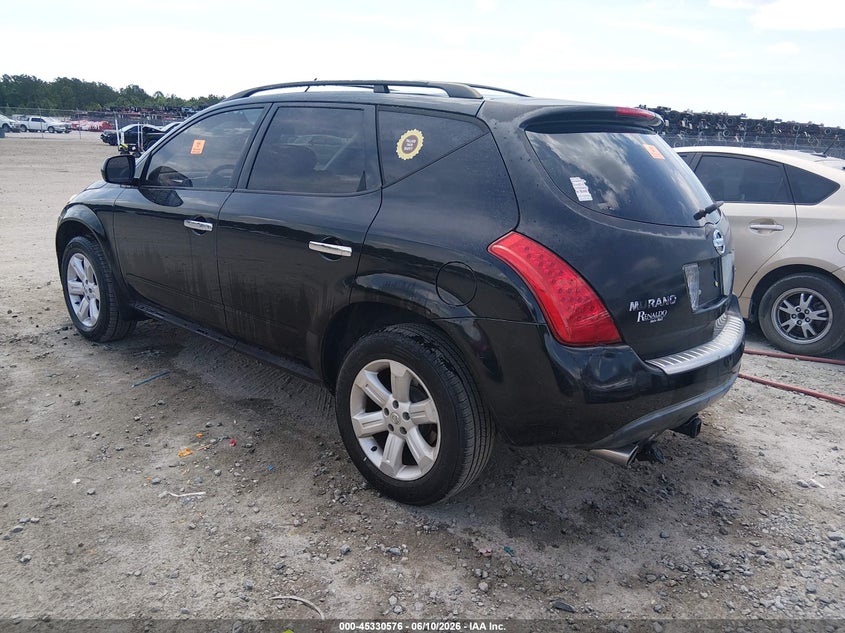 2006 Nissan Murano VIN JN8AZ08T66W422437 IAAI salvage auction — BIOHAZARD/CHEMICAL, Repossession Paperwork (Georgia), sold $225 on 2026-07-24 (photo 3)
