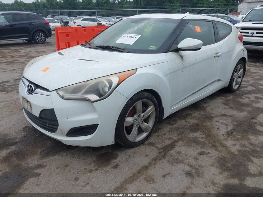 2012 Hyundai Veloster VIN KMHTC6AD9CU039767 IAAI salvage auction — NORMAL WEAR, Clear (Virginia), sold $300 on 2026-07-10 (photo 2)