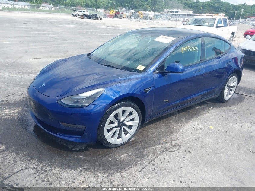 2023 Tesla Model 3 VIN 5YJ3E1EB0PF619823 IAAI salvage auction — HAIL, Clear (Missouri), sold $7,600 on 2026-08-22 (photo 2)