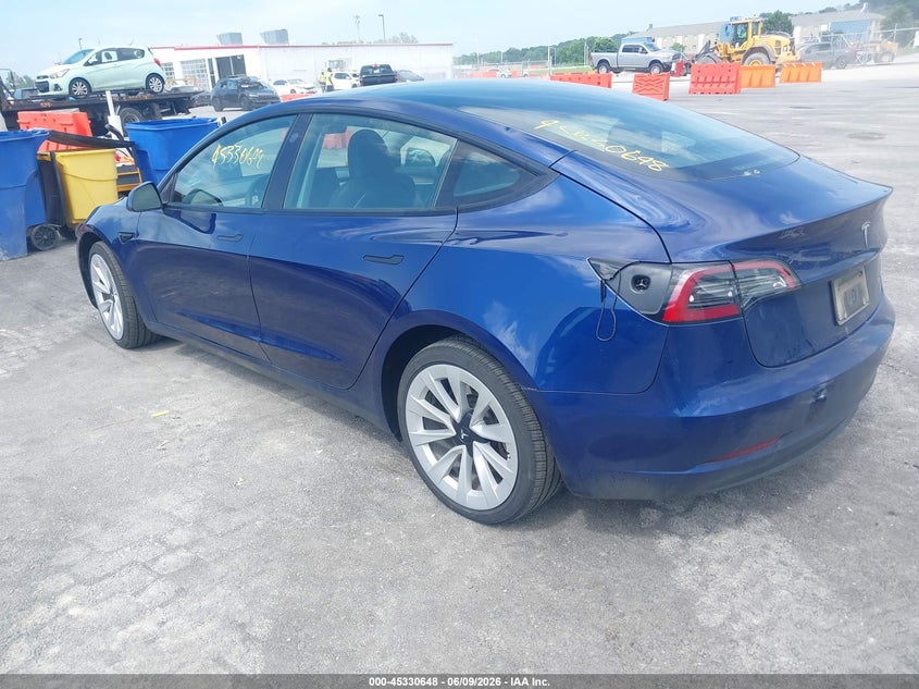 2023 Tesla Model 3 VIN 5YJ3E1EB0PF619823 IAAI salvage auction — HAIL, Clear (Missouri), sold $7,600 on 2026-08-22 (photo 3)