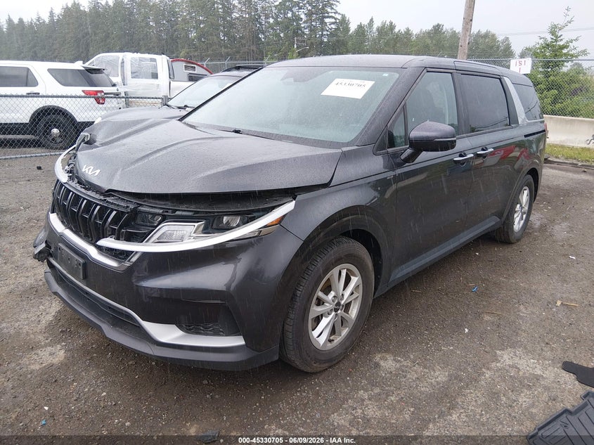 2023 Kia Carnival VIN KNDNB4H36P6281637 IAAI salvage auction — FRONT END, Salvage Title, sold $5,350 on 2026-07-22 (photo 2)