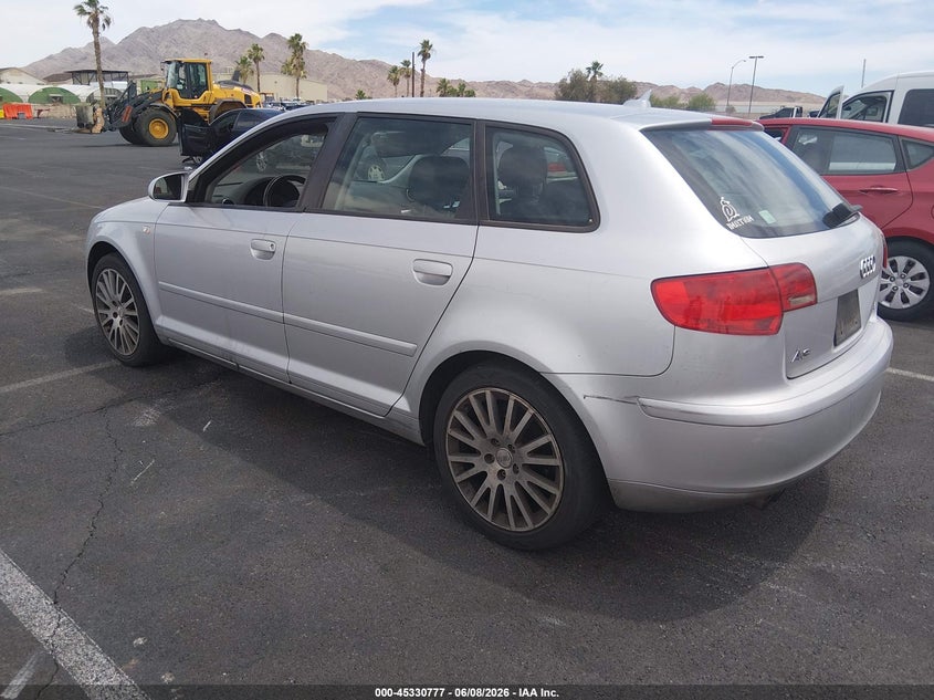 2008 Audi A3 VIN WAUNF78P98A072168 IAAI salvage auction — NORMAL WEAR, Clear (California), sold $275 on 2026-07-17 (photo 3)