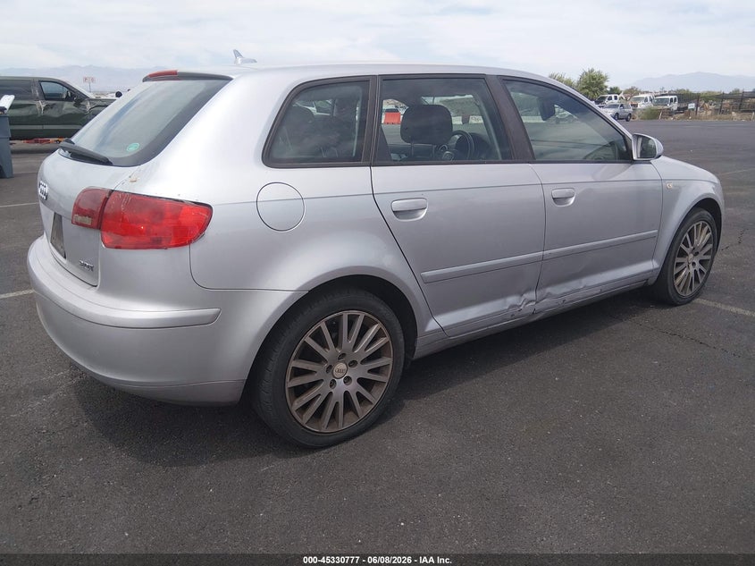 2008 Audi A3 VIN WAUNF78P98A072168 IAAI salvage auction — NORMAL WEAR, Clear (California), sold $275 on 2026-07-17 (photo 4)