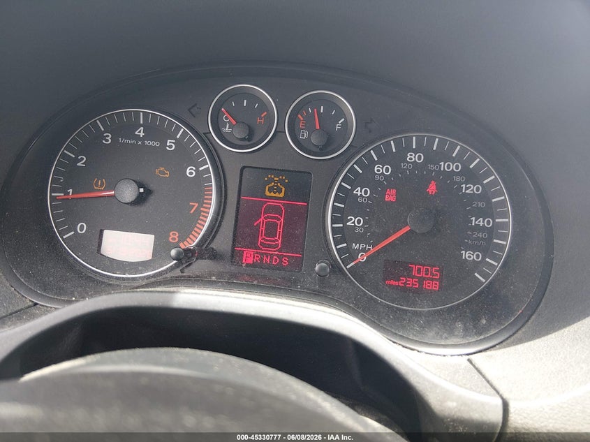 2008 Audi A3 VIN WAUNF78P98A072168 IAAI salvage auction — NORMAL WEAR, Clear (California), sold $275 on 2026-07-17 (photo 7)