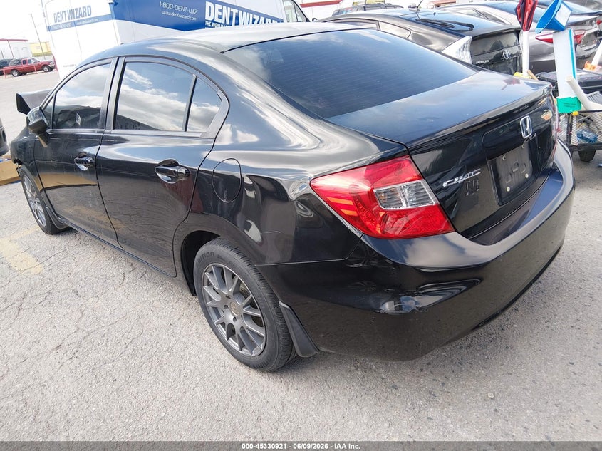 2012 Honda Civic VIN JHMFB2F59CS004901 IAAI salvage auction — NORMAL WEAR, Salvage Title, sold $800 on 2026-07-13 (photo 3)