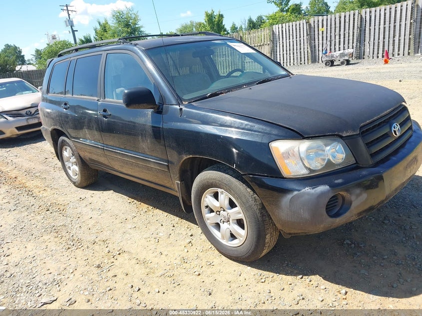 2003 Toyota Highlander VIN JTEGD21A230072565 IAAI salvage auction — NORMAL WEAR, Clear (Virginia), sold $350 on 2026-07-20 (photo 1)