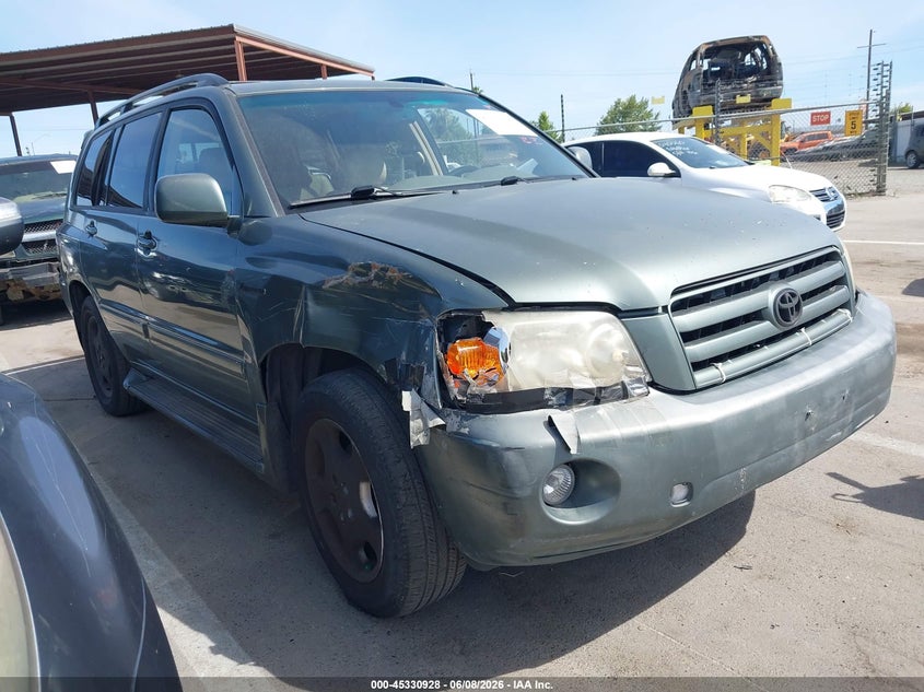 2006 Toyota Highlander VIN JTEDP21A760092079 IAAI salvage auction — NORMAL WEAR, Salvage (California), sold $850 on 2026-07-28 (photo 1)