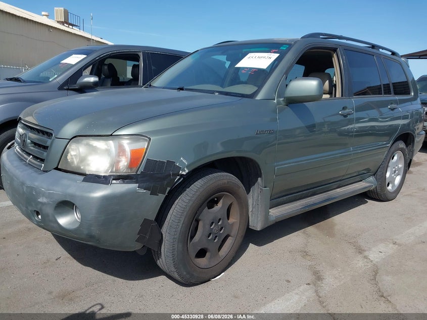 2006 Toyota Highlander VIN JTEDP21A760092079 IAAI salvage auction — NORMAL WEAR, Salvage (California), sold $850 on 2026-07-28 (photo 2)