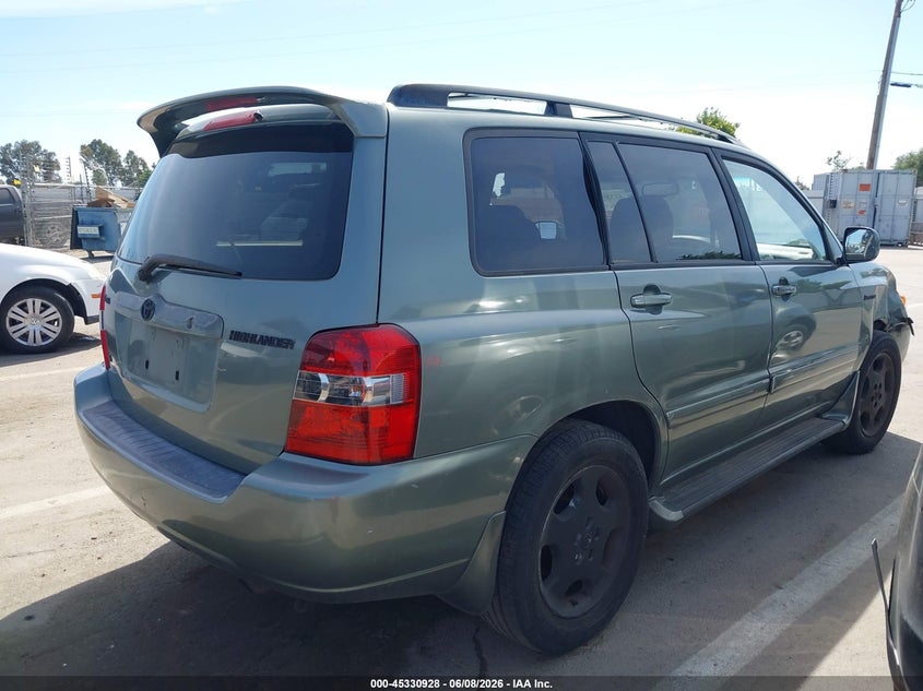 2006 Toyota Highlander VIN JTEDP21A760092079 IAAI salvage auction — NORMAL WEAR, Salvage (California), sold $850 on 2026-07-28 (photo 4)