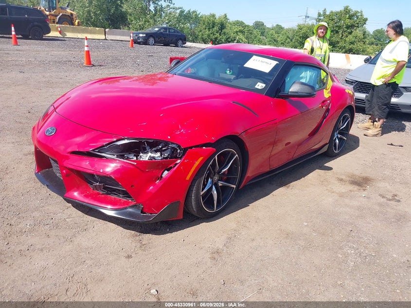 2022 Toyota Supra VIN WZ1DB0C01NW046451 IAAI salvage auction — FRONT END, Salvage Title, sold $26,050 on 2026-08-10 (photo 2)