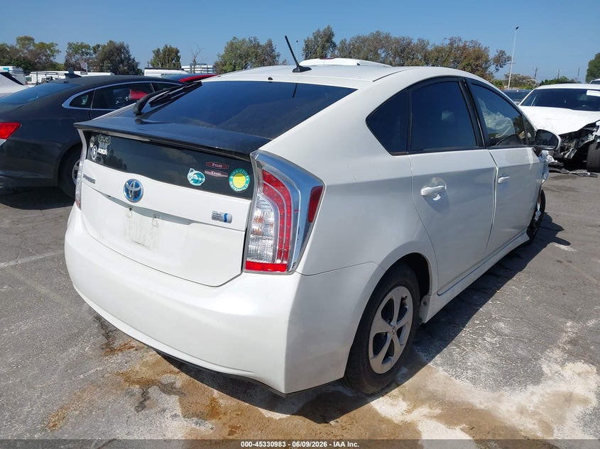 2012 Toyota Prius VIN JTDKN3DU8C1612762 IAAI salvage auction — NORMAL WEAR, Salvage Title, sold $2,125 on 2026-07-09 (photo 4)
