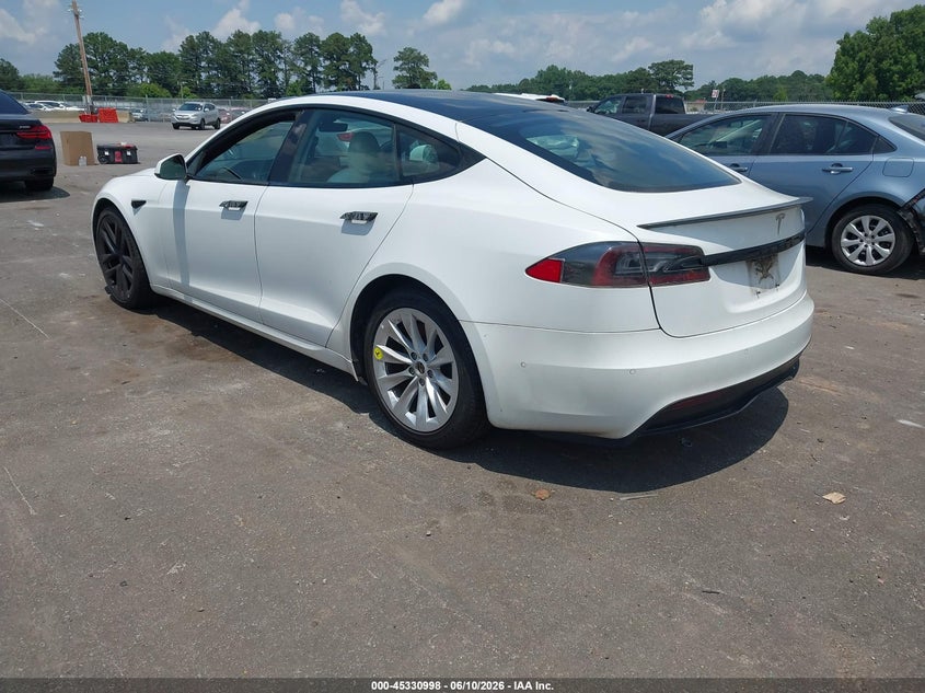 2021 Tesla Model s VIN 5YJSA1E58MF428485 IAAI salvage auction — RIGHT SIDE, Salvage Title, sold $15,600 on 2026-07-15 (photo 3)
