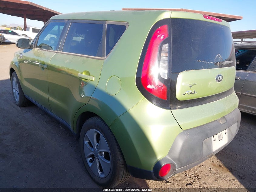 2016 Kia Soul VIN KNDJN2A20G7861441 IAAI salvage auction — NORMAL WEAR, Clear-Dealer Only (Arizona), sold $875 on 2026-07-07 (photo 3)