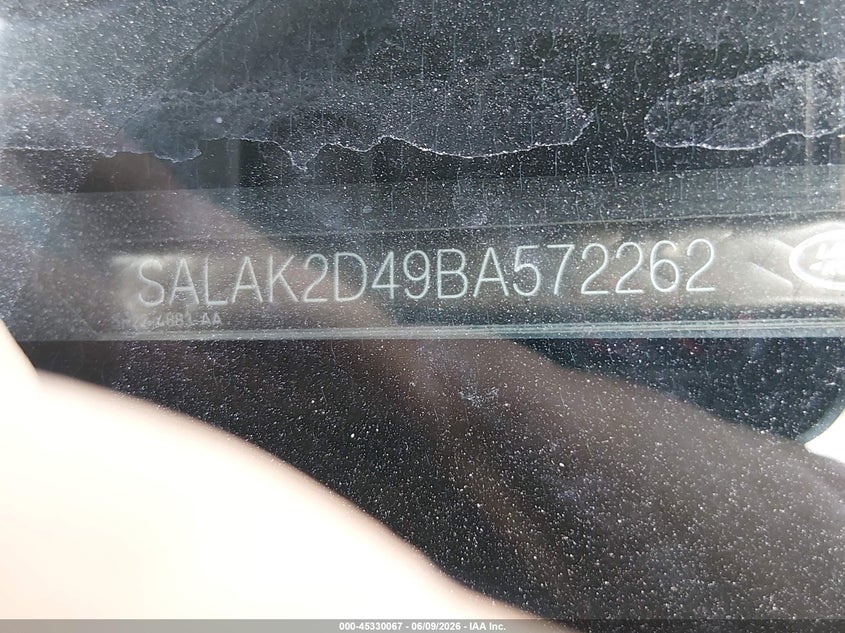 2011 Land rover Lr4 VIN SALAK2D49BA572262 IAAI salvage auction — NORMAL WEAR, Original (Texas), sold $625 on 2026-07-13 (photo 9)