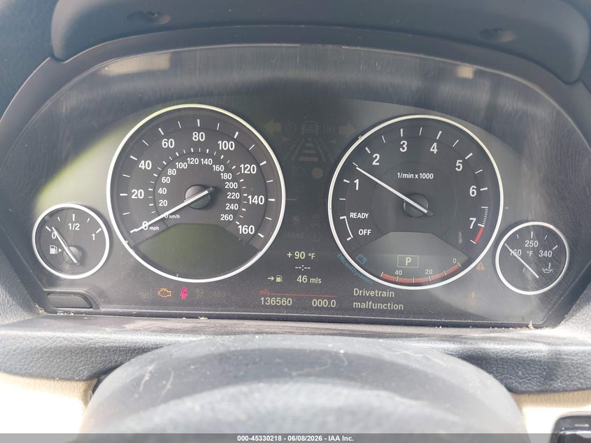 2013 BMW 3 series VIN WBA3A5G54DNP26443 IAAI salvage auction — NORMAL WEAR, Original (Texas), sold $950 on 2026-07-17 (photo 7)