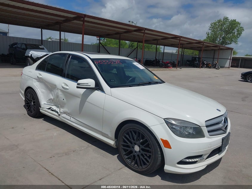 2011 Mercedes-benz C class VIN WDDGF5EB9BA460801 IAAI salvage auction — RIGHT SIDE, Original (Texas), sold $25 on 2026-07-29 (photo 1)