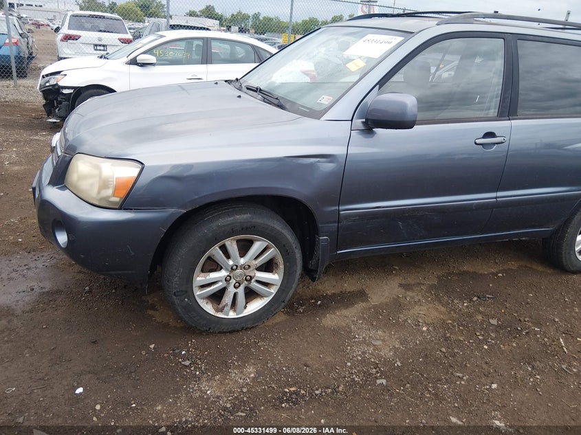 2006 Toyota Highlander hybrid VIN JTEEW21A860011615 IAAI salvage auction — NORMAL WEAR, Clear (Montana), sold $375 on 2026-07-30 (photo 6)
