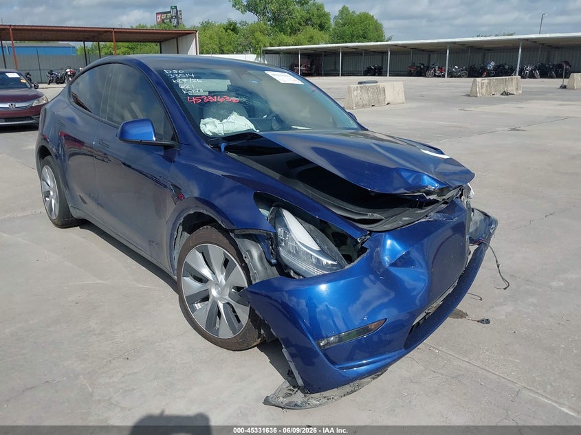 2023 Tesla Model y VIN 7SAYGDEE1PF616184 IAAI salvage auction — FRONT END, Original (Texas), sold $8,100 on 2026-07-29 (photo 1)
