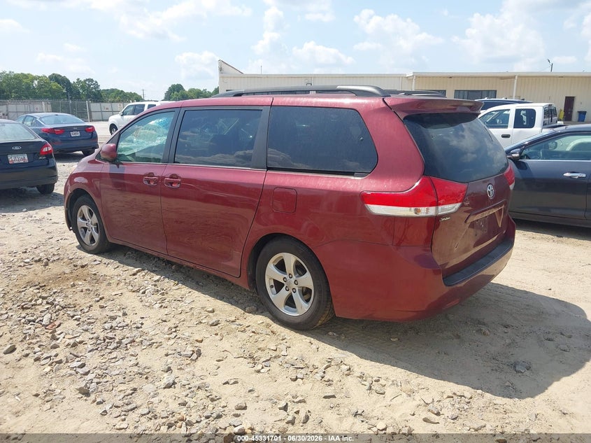 2014 Toyota Sienna VIN 5TDKK3DCXES493912 IAAI salvage auction — NORMAL WEAR, Repossession Paperwork (Georgia), sold $675 on 2026-07-16 (photo 3)