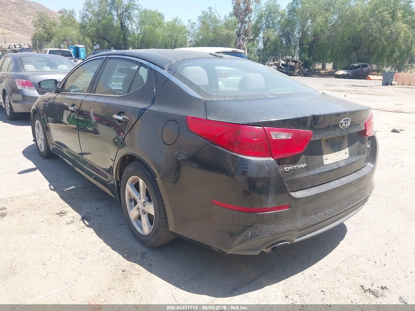 2015 Kia Optima VIN KNAGM4A79F5662867 IAAI salvage auction — NORMAL WEAR, Clear - Dealer Only (California), sold $500 on 2026-07-07 (photo 3)