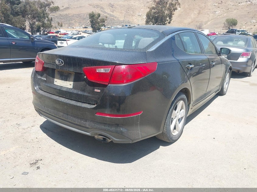 2015 Kia Optima VIN KNAGM4A79F5662867 IAAI salvage auction — NORMAL WEAR, Clear - Dealer Only (California), sold $500 on 2026-07-07 (photo 4)