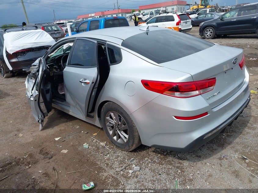 2020 Kia Optima VIN 5XXGT4L32LG444714 IAAI salvage auction — LEFT FRONT, Salvage Title, sold $500 on 2026-07-16 (photo 3)