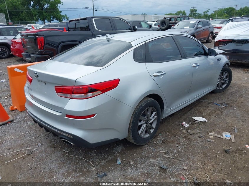 2020 Kia Optima VIN 5XXGT4L32LG444714 IAAI salvage auction — LEFT FRONT, Salvage Title, sold $500 on 2026-07-16 (photo 4)