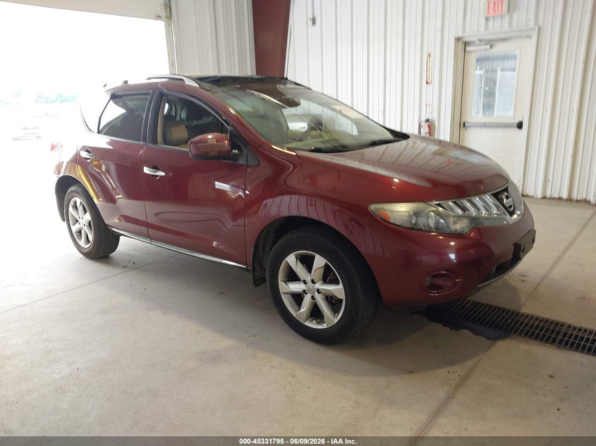 2010 Nissan Murano VIN JN8AZ1MW5AW126887 IAAI salvage auction — NORMAL WEAR, Clear (Delaware), sold $725 on 2026-07-13 (photo 1)