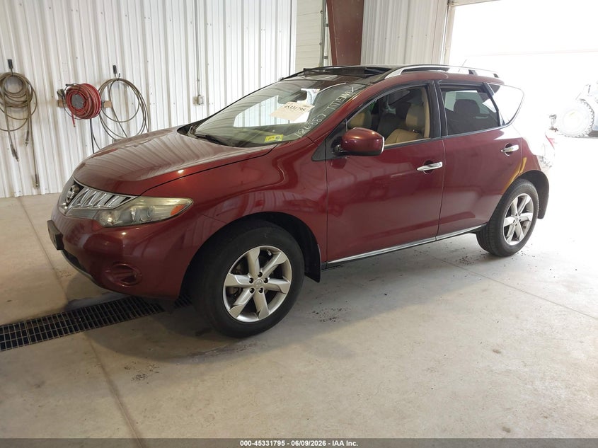 2010 Nissan Murano VIN JN8AZ1MW5AW126887 IAAI salvage auction — NORMAL WEAR, Clear (Delaware), sold $725 on 2026-07-13 (photo 2)