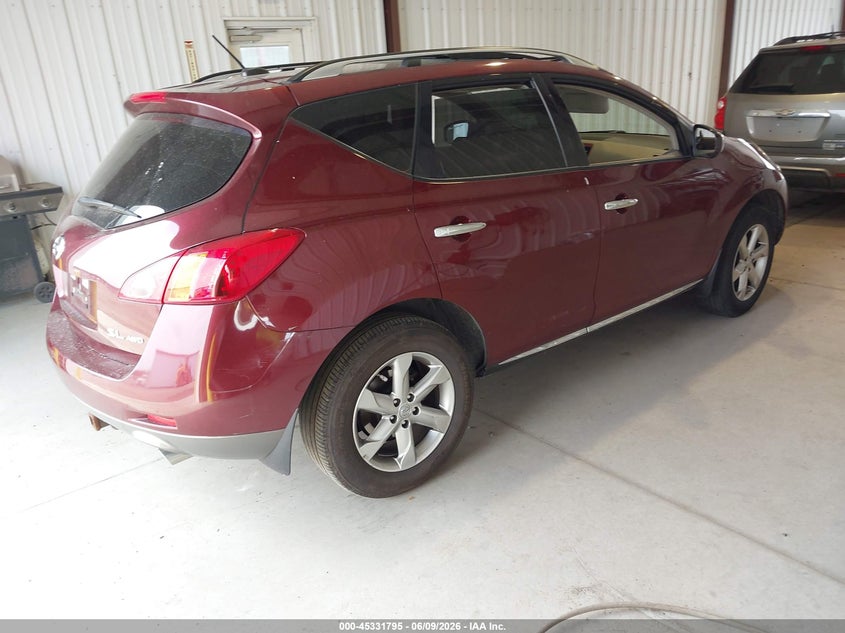 2010 Nissan Murano VIN JN8AZ1MW5AW126887 IAAI salvage auction — NORMAL WEAR, Clear (Delaware), sold $725 on 2026-07-13 (photo 4)