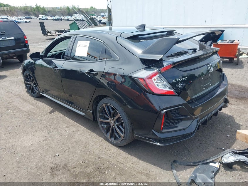 2021 Honda Civic VIN SHHFK7H40MU411814 IAAI salvage auction — FRONT END, Salvage Title, sold $4,250 on 2026-07-21 (photo 3)