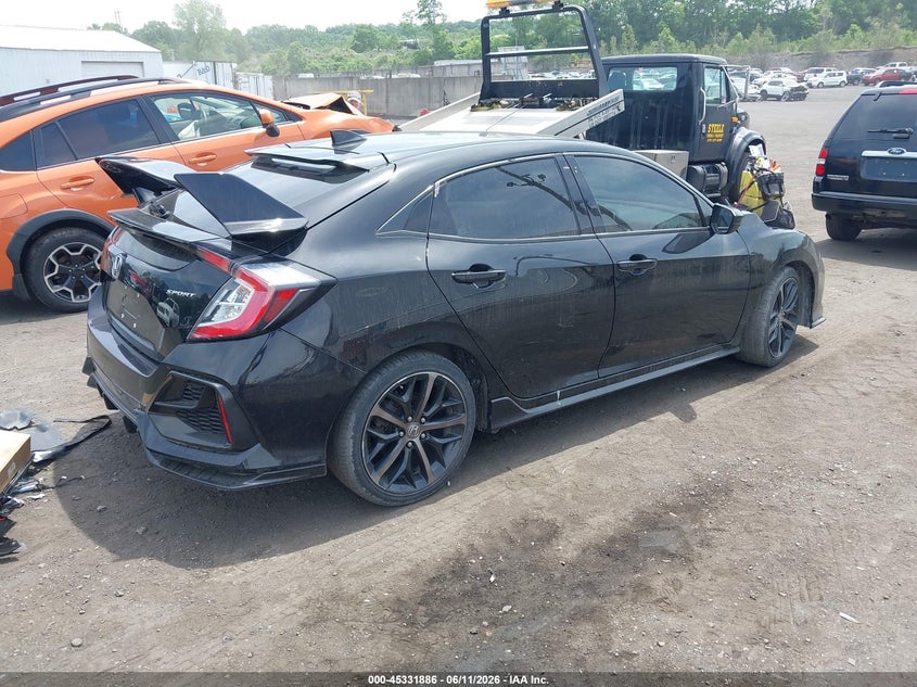2021 Honda Civic VIN SHHFK7H40MU411814 IAAI salvage auction — FRONT END, Salvage Title, sold $4,250 on 2026-07-21 (photo 4)